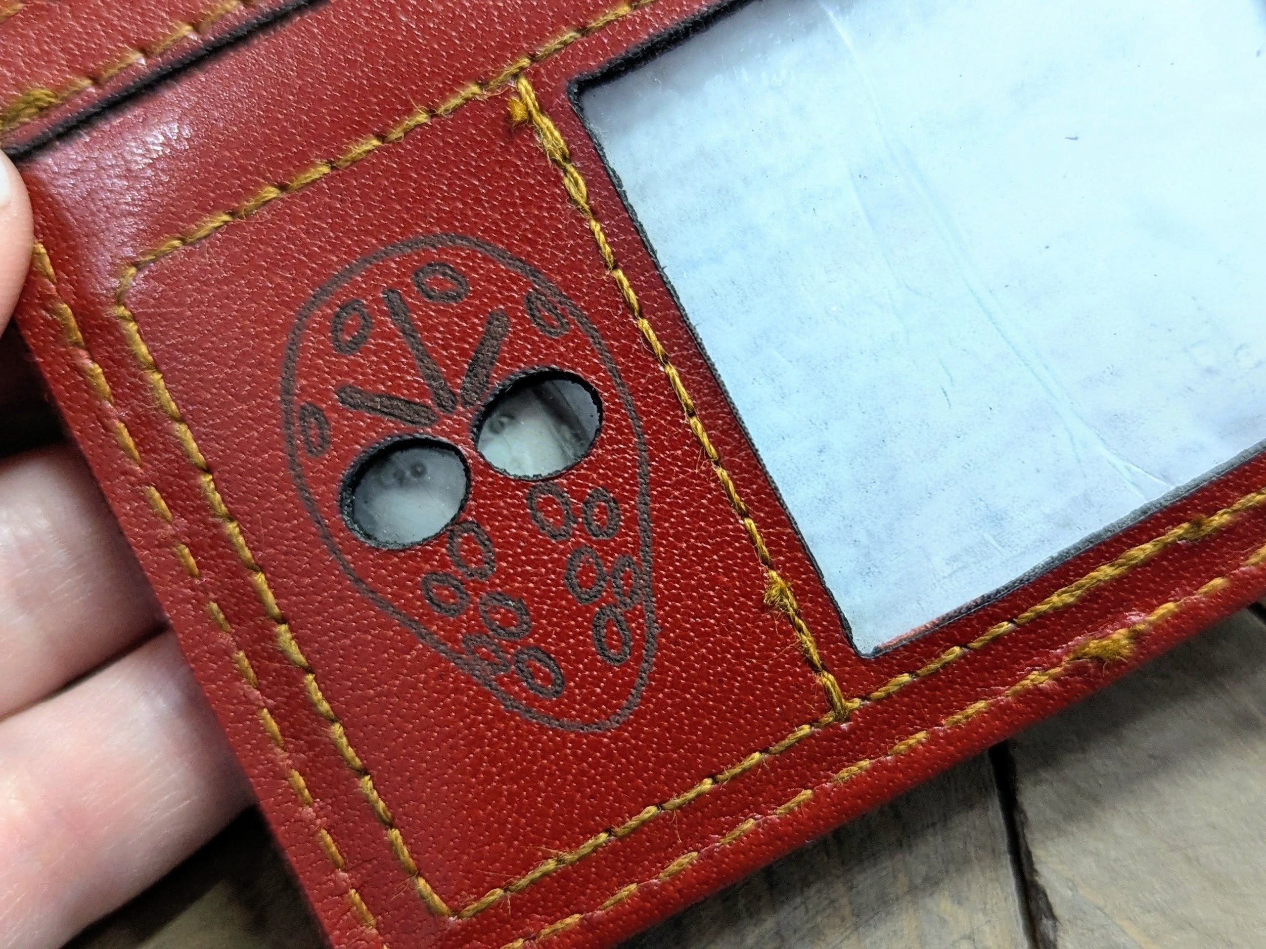 Porte-cartes masque Vintage/moderne Rouge