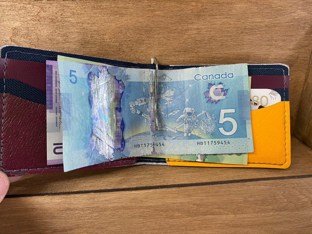 Portefeuille  couleurs mauve et jaune (180)